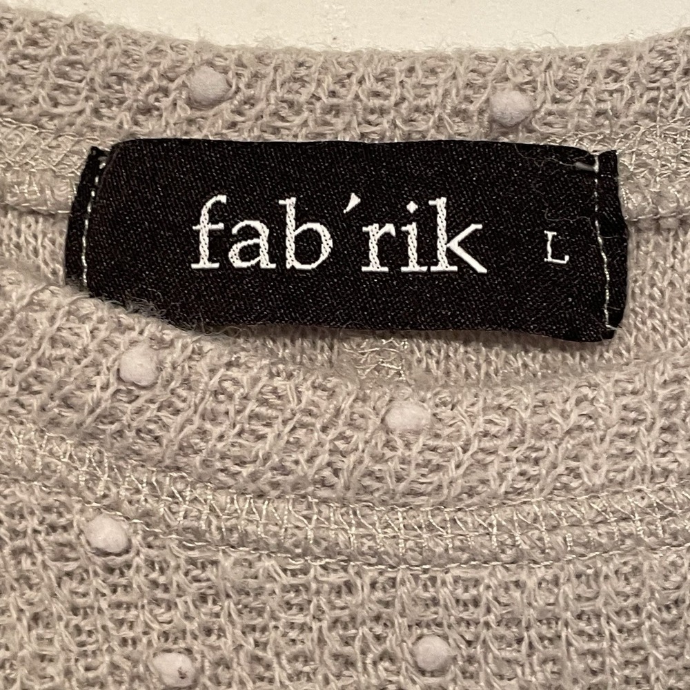 Fab'rik Women's Large Gray Textured Dotted Cropped Sweater‎ Top - Picture 3 of 8